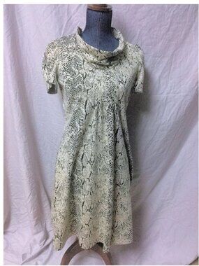 CALVIN KLIEN Stretchy Black and white Cowlneck Dress - Size 6 NEW